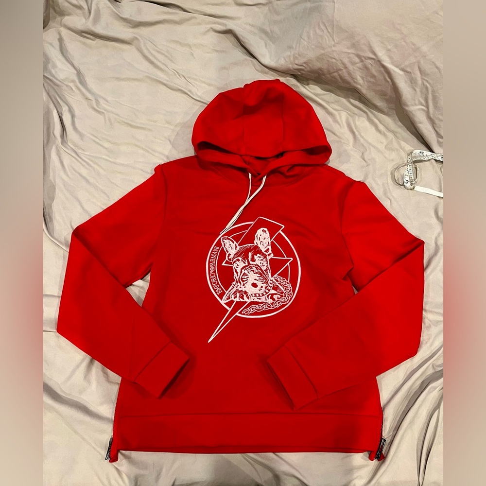 Emporio Armani hoodie, XL, zippers on both sides.